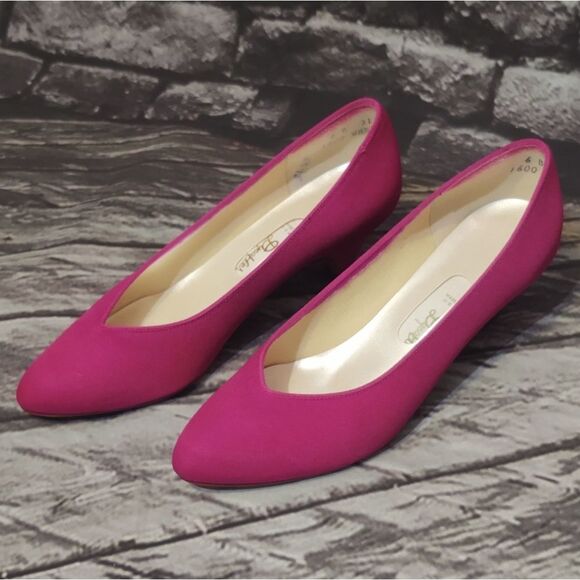 VTG Dyeables White Heels Dyed Pink sz 6B Shoes - Picture 4 of 9